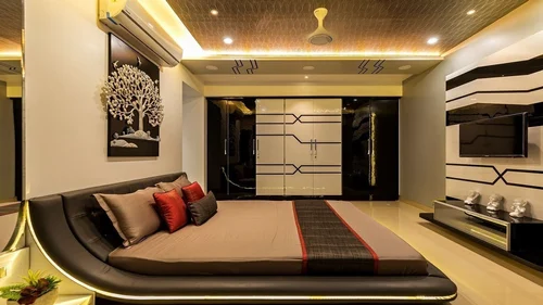 Black and White Bedroom Interior